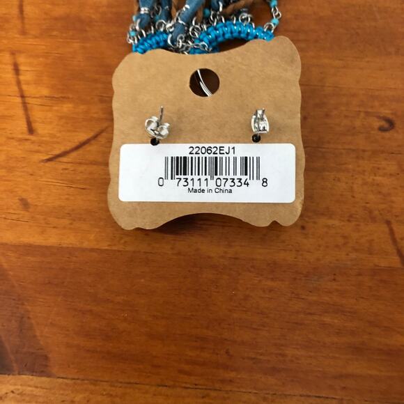 Justin Boots Turquoise Western Concho Earrings with Fringe NWT - Picture 6 of 14